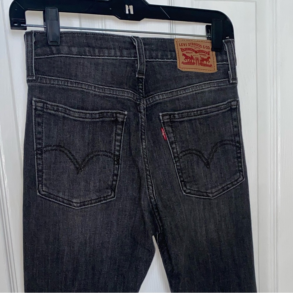 Levis Wedgie Skinny Jeans Womens 25 Button Fly 25x26 Dark Gray - Picture 5 of 7